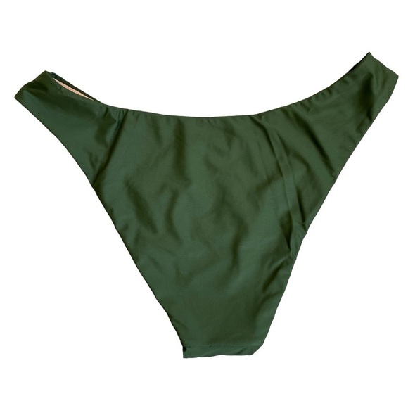 NWT J. Crew Safari Green Curved Waist Cheeky Bikini Bottoms Minimalist Sz M - Picture 7 of 13